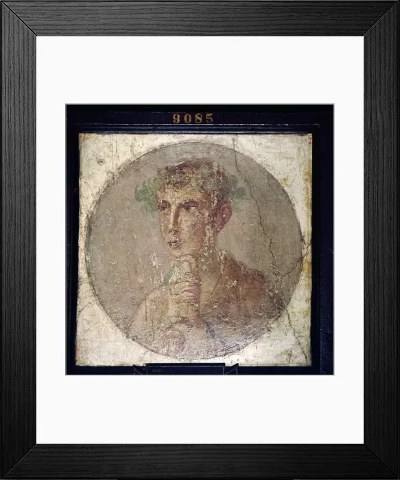 Framed Print : Roman Portait of a Young Man from Pompeii, c1st century Framed Print : Roman Portait of a Young Man from Pompeii, c1st century
