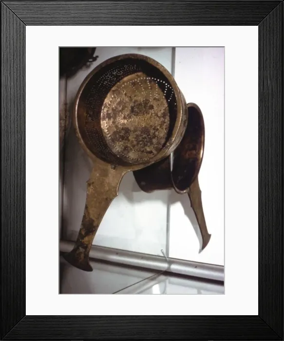 Framed Print : Roman bronze Strainer from Germany, c2nd century Framed Print : Roman bronze Strainer from Germany, c2nd century