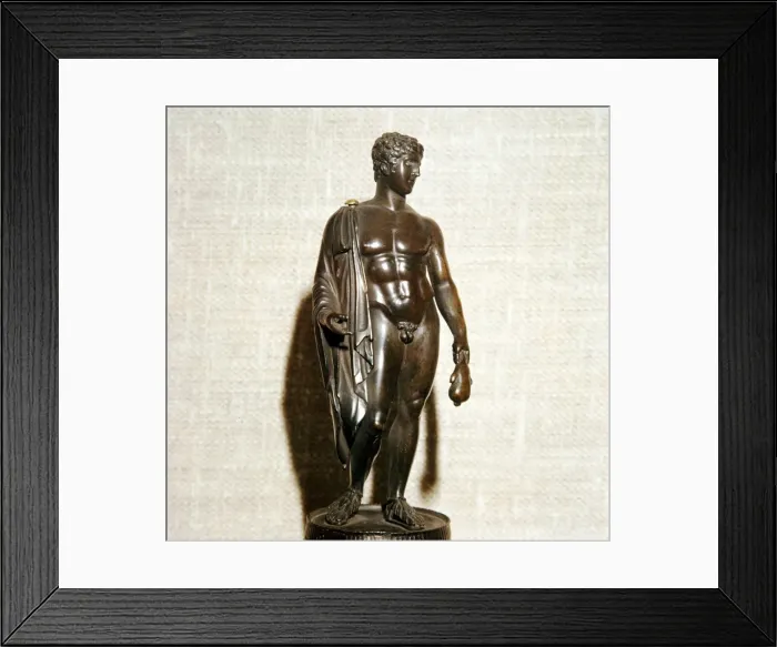 Framed Print : Mercury (Hermes) holding a purse (as bringer of good fortune), Roman, 1st century Framed Print : Mercury (Hermes) holding a purse (as bringer of good fortune), Roman, 1st century