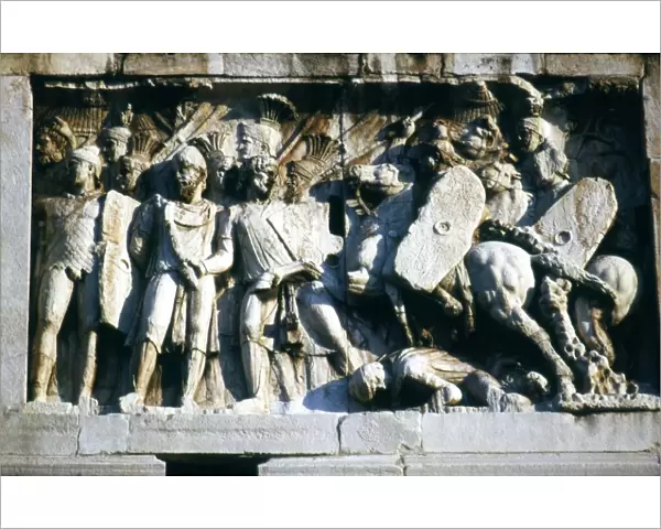 Roman Troops and Barbarians on the Arch of Constantine, relief detail, early 2nd century