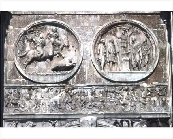 Arch of constantine Horizontal Band showing, Battle of Milvian Bridge, 313-315