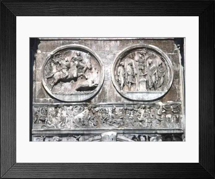 Framed Print : Arch of constantine Horizontal Band showing, Battle of Milvian Bridge, 313-315