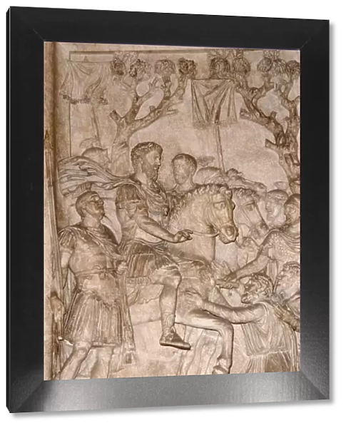 Panel of Marcus Aurelius, receiving homage from chiefs of the Marcomanni, c2nd century