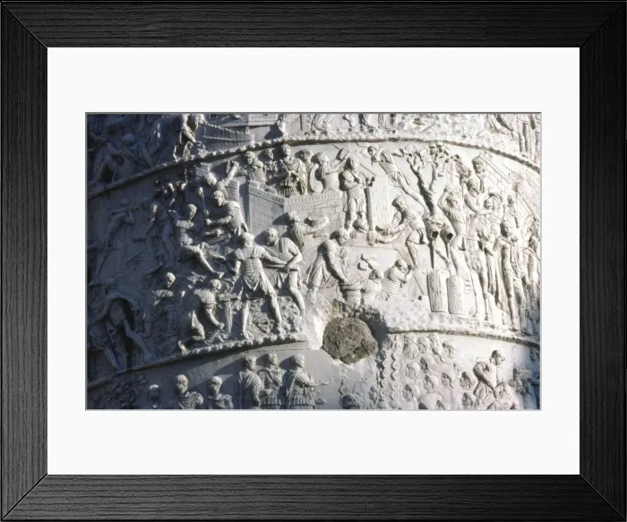 Framed Print : Roman soldiers building a fort in the Dacian campaign, Trajans Column, Rome, c2nd century