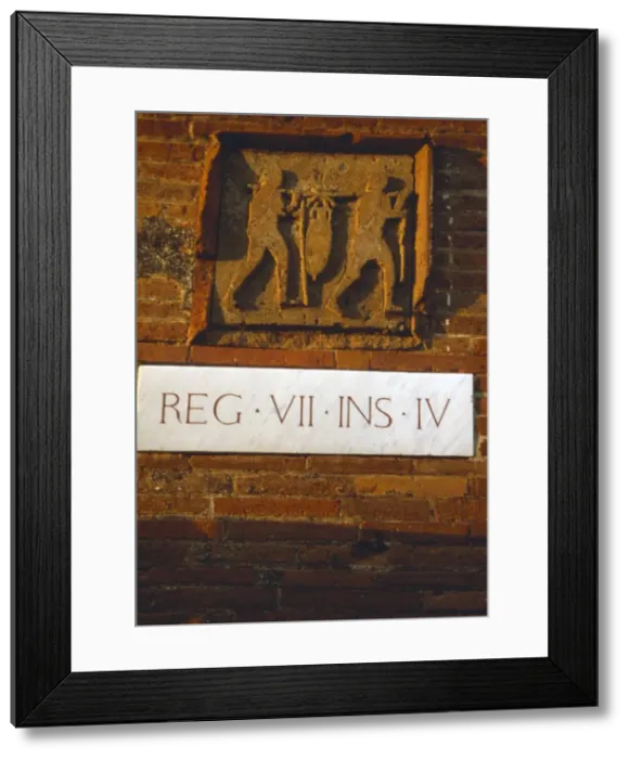 Framed Print : Wine-Merchants Sign in Pompeii street c1st century Framed Print : Wine-Merchants Sign in Pompeii street c1st century