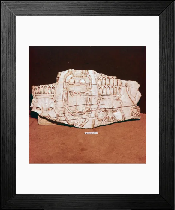 Framed Print : Phoenician Ivory, from a piece of furniture, probably made for export to Egypt, c8th century BC Framed Print : Phoenician Ivory, from a piece of furniture, probably made for export to Egypt, c8th century BC
