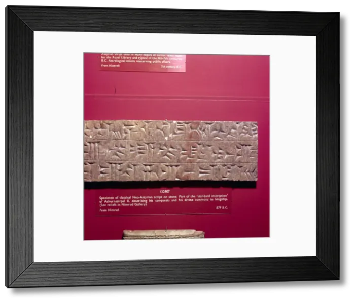 Framed Print : Cunieform Inscription from Nimbrud in classical Neo-Assyrian script, 879 BC Framed Print : Cunieform Inscription from Nimbrud in classical Neo-Assyrian script, 879 BC