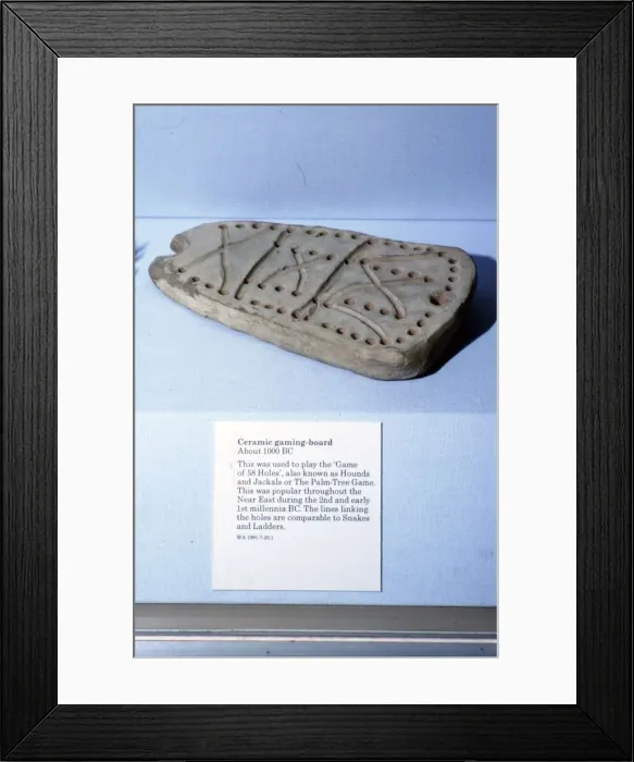 Framed Print : Game of 58 Holes, Gaming board, 1000 BC Framed Print : Game of 58 Holes, Gaming board, 1000 BC