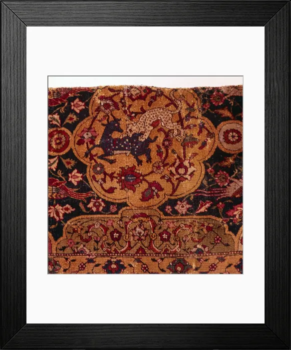 Framed Print : Detail of Persian Emperor Carpet, 16th century Framed Print : Detail of Persian Emperor Carpet, 16th century
