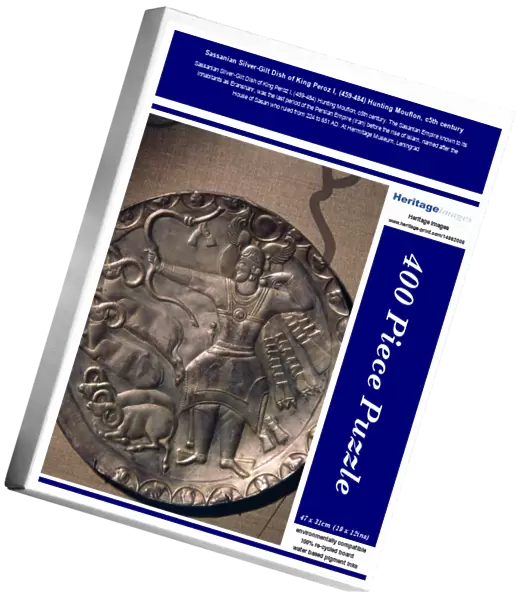 Sassanian Silver-Gilt Dish of King Peroz I, (459-484) Hunting Mouflon, c5th century