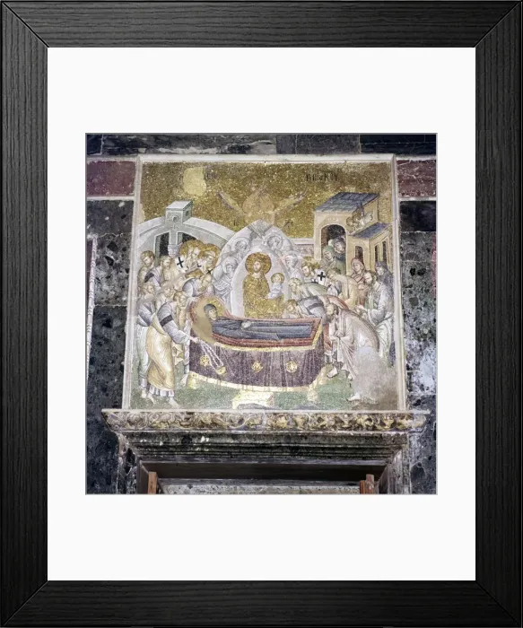 Framed Print : Byzantine Mosaic, Death of the Virgin Mary, Chora church, Istanbul, c1310-1320 Framed Print : Byzantine Mosaic, Death of the Virgin Mary, Chora church, Istanbul, c1310-1320