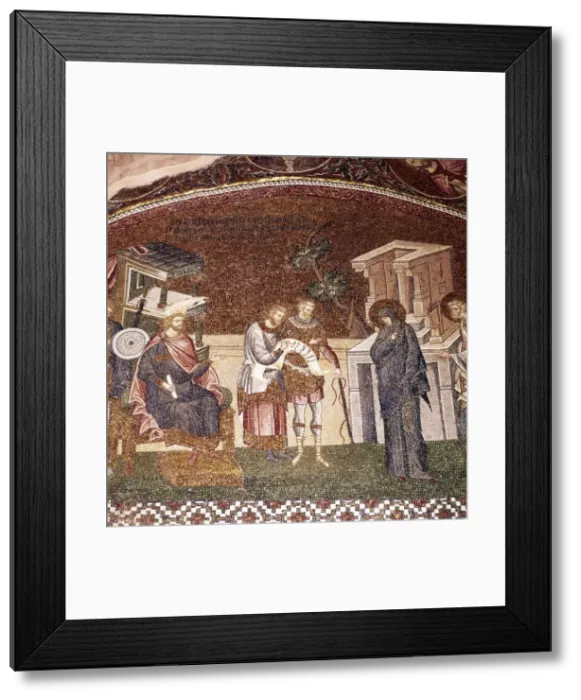 Framed Print : Mary and Joseph before Cyrenius, Byzantine Mosaic, Chora Church, Istanbul, c1310-1320 Framed Print : Mary and Joseph before Cyrenius, Byzantine Mosaic, Chora Church, Istanbul, c1310-1320