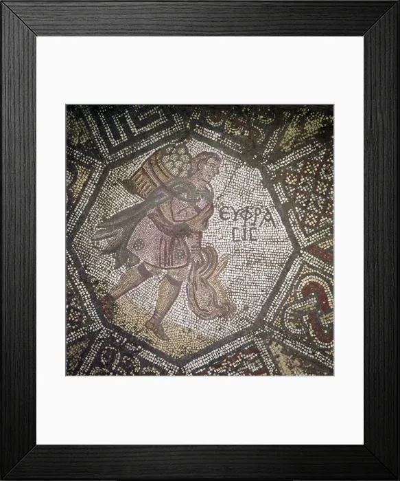 Framed Print : Detail of Byzantine Floor Mosaic at Great Palace, Istanbul, Reign of Justin, 565-575 Framed Print : Detail of Byzantine Floor Mosaic at Great Palace, Istanbul, Reign of Justin, 565-575