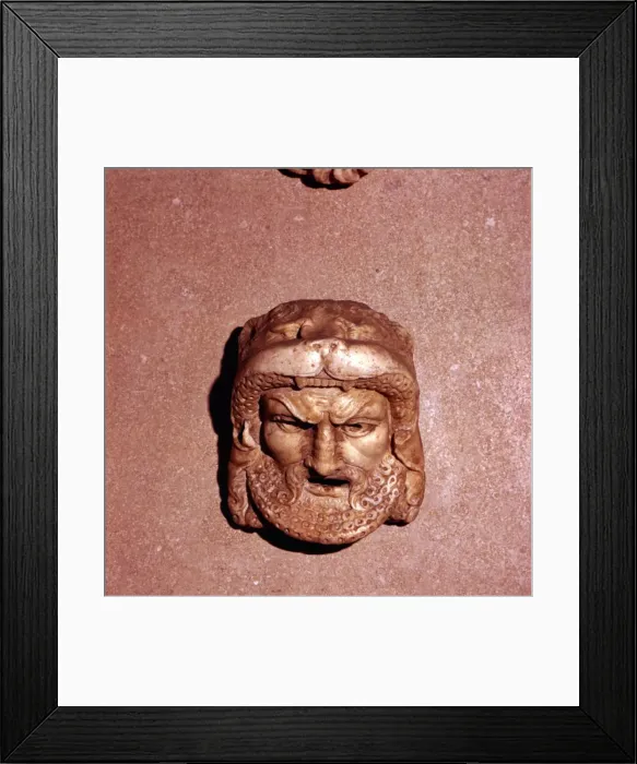 Framed Print : Roman Mask of Marble Framed Print : Roman Mask of Marble