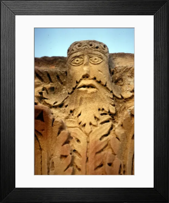 Framed Print : Vegetation figure on Roman Capital at Carthage Tunisia, 2nd-3rd century Framed Print : Vegetation figure on Roman Capital at Carthage Tunisia, 2nd-3rd century