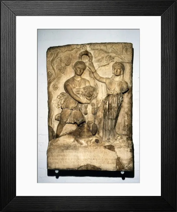 Framed Print : Cyrene crowned by Libya, c120-140 Framed Print : Cyrene crowned by Libya, c120-140