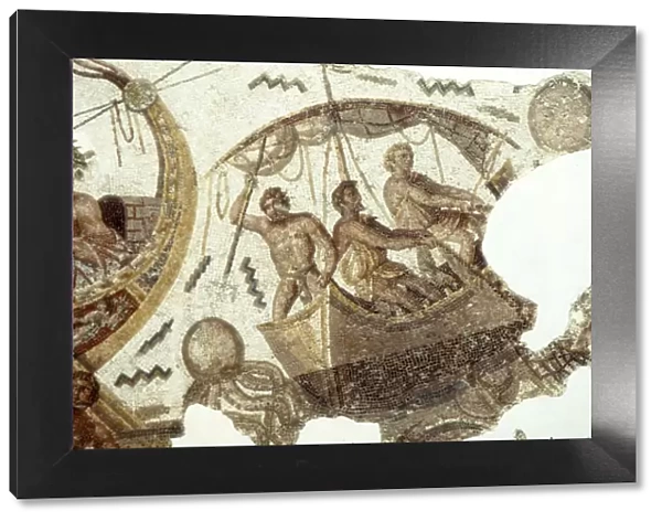 Roman Mosaic of Fishing Boat, c2nd-3rd century