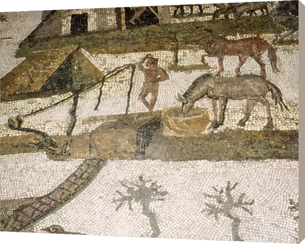 Roman Mosaic of horses drinking, c2nd-3rd century