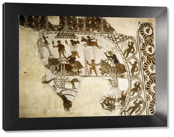 Roman mosaic, Chariot race, c2nd-3rd century