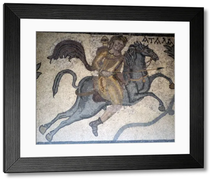 Framed Print : Atlanta on Horseback, Carthage Mosaic, c3rd century Framed Print : Atlanta on Horseback, Carthage Mosaic, c3rd century