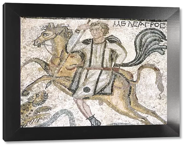 Roman mosaic from Carthage, Horseman hunts leopard, c3rd century