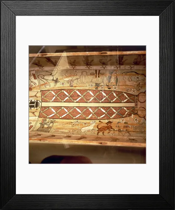 Framed Print : Interior of Egyptian Coffin with Sky - Goddess Nut and Zodiac Signs, 2nd century Framed Print : Interior of Egyptian Coffin with Sky - Goddess Nut and Zodiac Signs, 2nd century