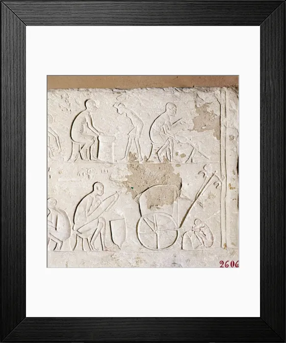 Framed Print : Craftsmen at Work, Blacksmiths, Carriage-Maker and one asleep, c1372BC-1354BC Framed Print : Craftsmen at Work, Blacksmiths, Carriage-Maker and one asleep, c1372BC-1354BC