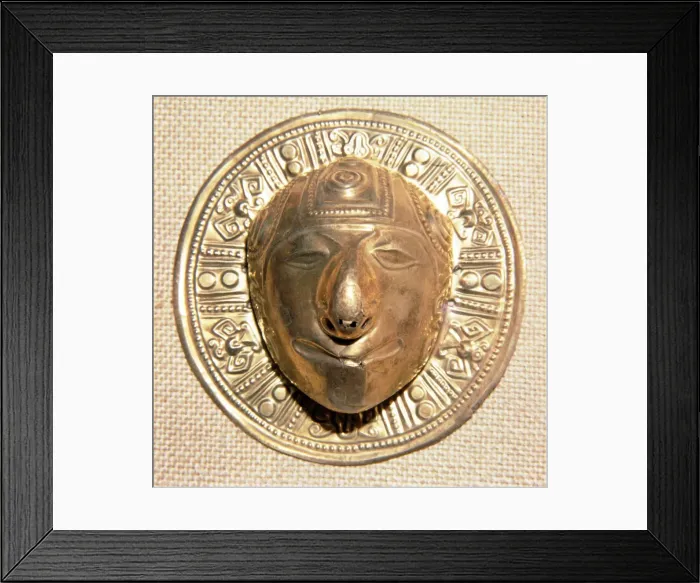 Framed Print : Gold Mask from Columbia, Pre-Columbian South America Framed Print : Gold Mask from Columbia, Pre-Columbian South America