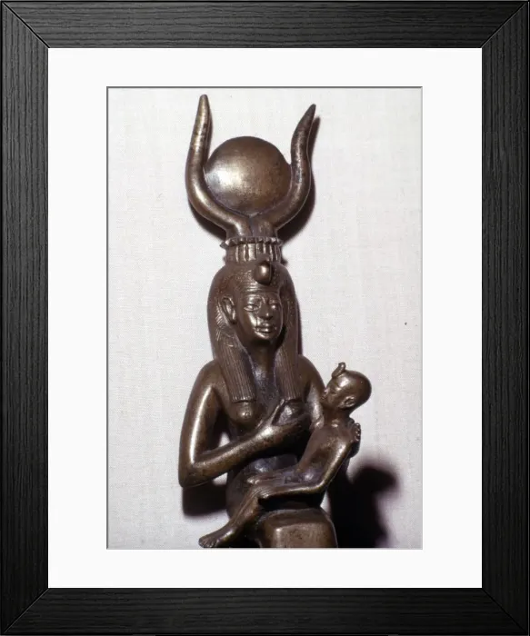 Framed Print : Isis and Horus. Bronze Egyptian Deities, 7th century BC-6th century BC Framed Print : Isis and Horus. Bronze Egyptian Deities, 7th century BC-6th century BC