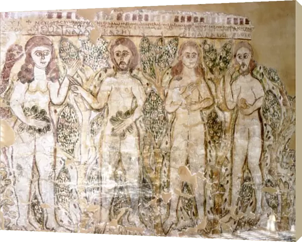 Story of Adam and Eve, Early Coptic Wallpainting. Egypt, c6th century