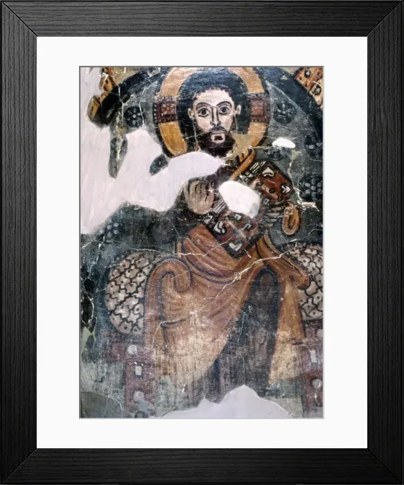 Framed Print : Coptic Mural of Christ, c6th-7th century Framed Print : Coptic Mural of Christ, c6th-7th century