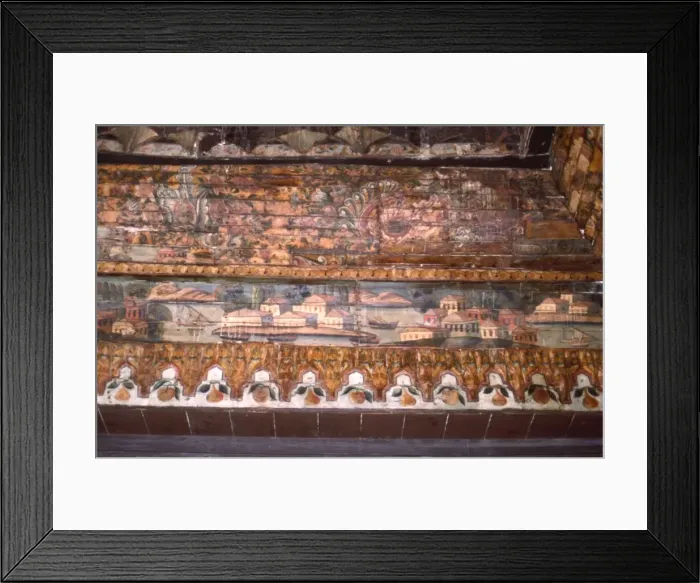 Framed Print : Coptic Fresco of the River Nile, c6th-7th century Framed Print : Coptic Fresco of the River Nile, c6th-7th century