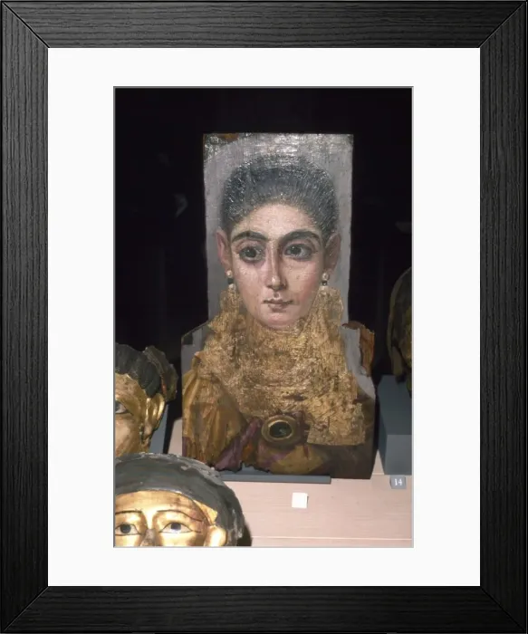 Framed Print : Wax portrait from Antinoe, 2nd century Framed Print : Wax portrait from Antinoe, 2nd century