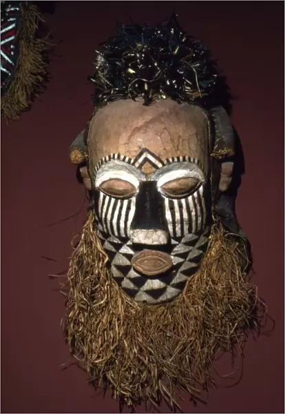 Mask used in initiation ceremony from Kuba, Zaire