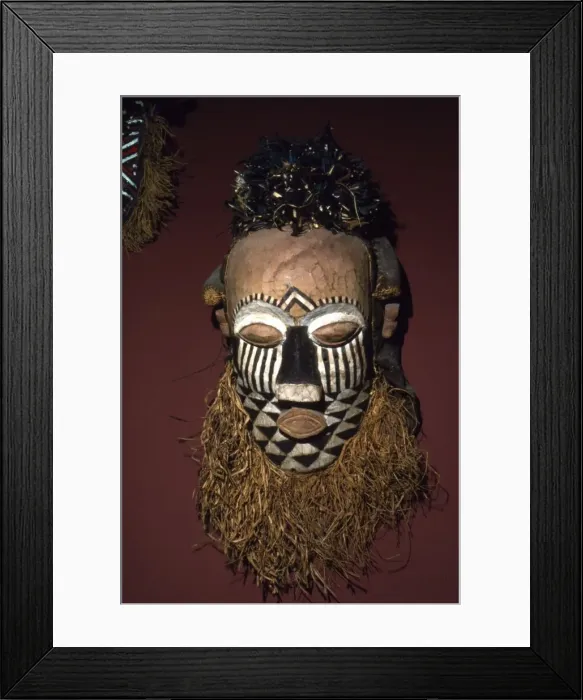 Framed Print : Mask used in initiation ceremony from Kuba, Zaire Framed Print : Mask used in initiation ceremony from Kuba, Zaire