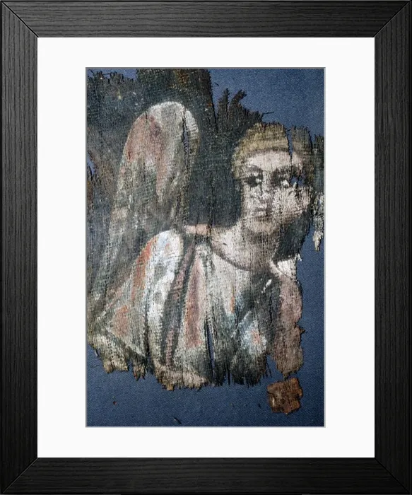 Framed Print : Coptic Textile of Angel, 6th century Framed Print : Coptic Textile of Angel, 6th century