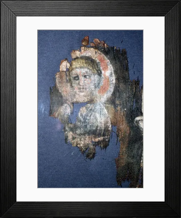 Framed Print : Coptic Textile Head of Christ, Painting on Linen, Egypt, 6th century Framed Print : Coptic Textile Head of Christ, Painting on Linen, Egypt, 6th century