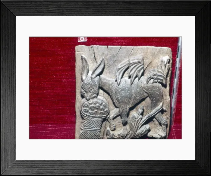 Framed Print : Coptic Woodcarving of Donkey, 6th century Framed Print : Coptic Woodcarving of Donkey, 6th century