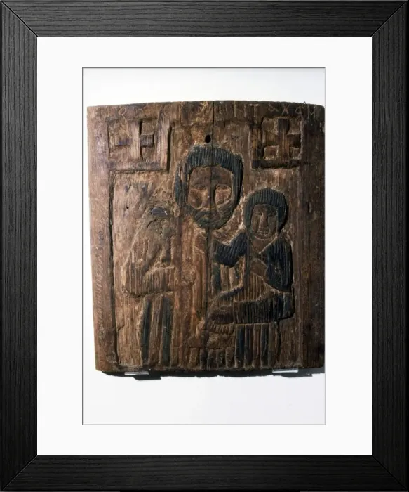 Framed Print : Coptic Wood Panel, Joseph carrying the Infant Jesus, 6th-7th century Framed Print : Coptic Wood Panel, Joseph carrying the Infant Jesus, 6th-7th century