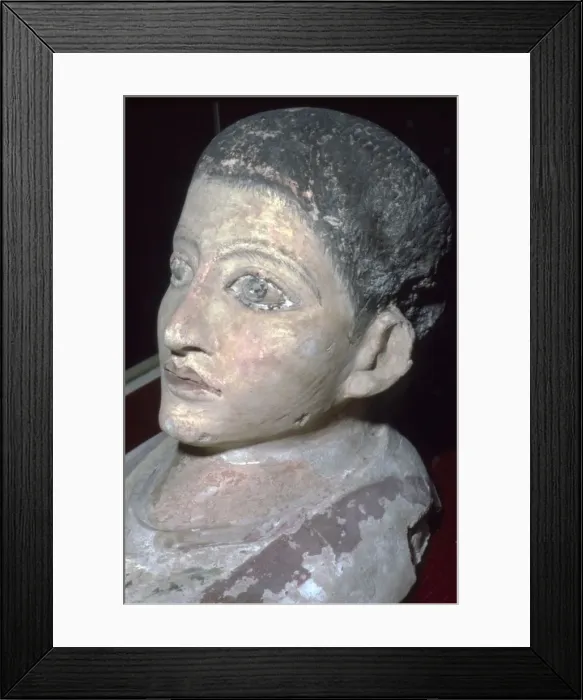 Framed Print : Funerary Mask of an adolescent boy, Egyptian, 2nd century Framed Print : Funerary Mask of an adolescent boy, Egyptian, 2nd century