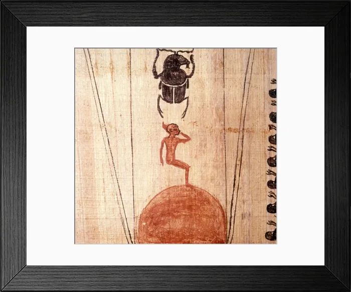Framed Print : Scarab-beetle, God with Infant Sun and Sun-Disc below, c11th century BC Framed Print : Scarab-beetle, God with Infant Sun and Sun-Disc below, c11th century BC