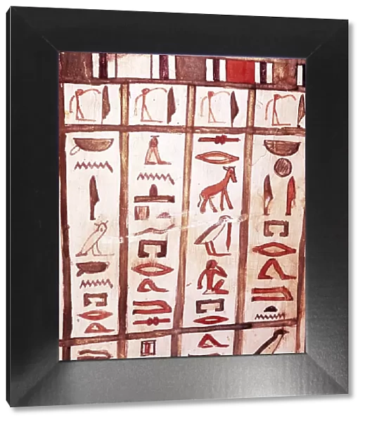 Hieroglyphs from wooden Mummy case of Pensenhor, from Thebes, c900 BC