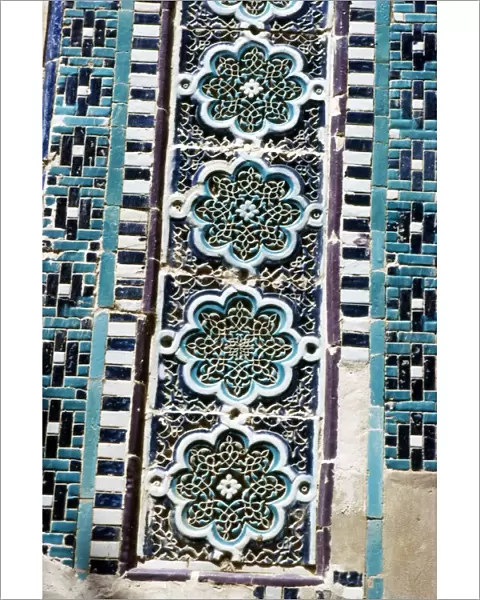 Decoration on a Tomb built 1372, Shah-i-Zinda Complex, Samarkand, (c20th century). Artists: CM Dixon, Unknown