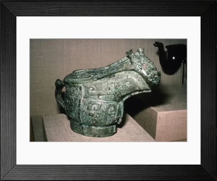 Framed Print : Chinese Bronze Ritual Wine Vessel, late Shang Dynasty 12th-11th century BC Framed Print : Chinese Bronze Ritual Wine Vessel, late Shang Dynasty 12th-11th century BC