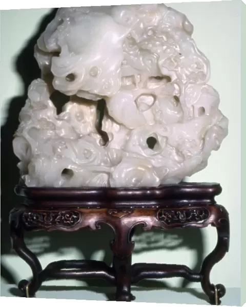 Chinese Jade, Representation of Taoist Sacred Mountain with Hermits Hut, c1636-1912