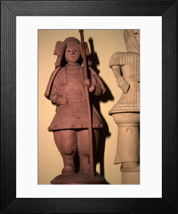 Framed Print : Japanese Warrior, Haniwa Tomb Figure, c300-550 Framed Print : Japanese Warrior, Haniwa Tomb Figure, c300-550