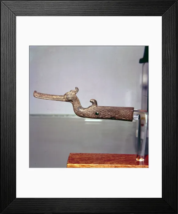 Framed Print : Chinese Bronze Finial in form of bird, Han Dynasty, 3rd century BC Framed Print : Chinese Bronze Finial in form of bird, Han Dynasty, 3rd century BC