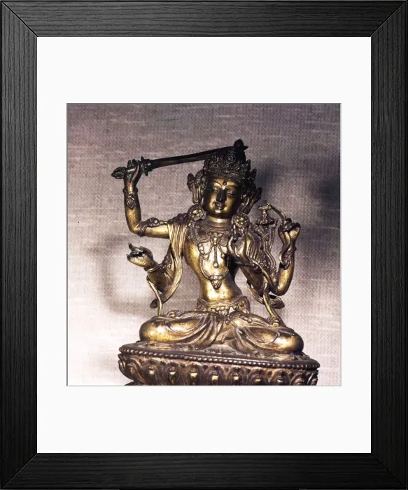 Framed Print : The Bodhisattva, Manjusri, Gilt-Bronze, Yung-Lo Period, c1403-1424 Framed Print : The Bodhisattva, Manjusri, Gilt-Bronze, Yung-Lo Period, c1403-1424
