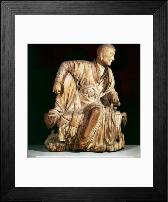 Framed Print : A Lohan (Disciple of Buddha), Chinese woodcarving, 14th century Framed Print : A Lohan (Disciple of Buddha), Chinese woodcarving, 14th century