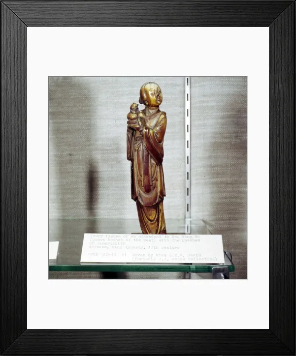 Framed Print : Attendant of Hsi Wang Mu and peaches of Immortal, Ivory Figure, Ming Dynasty Framed Print : Attendant of Hsi Wang Mu and peaches of Immortal, Ivory Figure, Ming Dynasty
